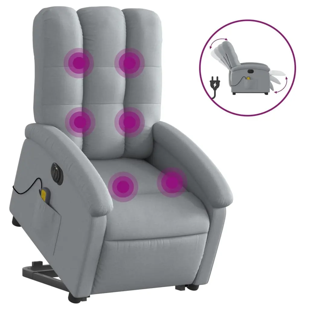 Stand Up Electric Massage Recliner Chair in Grey Fabric