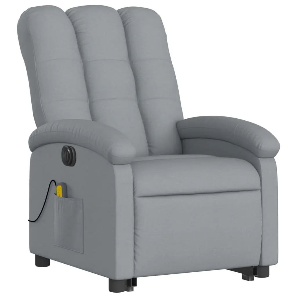 Stand Up Electric Massage Recliner Chair in Grey Fabric