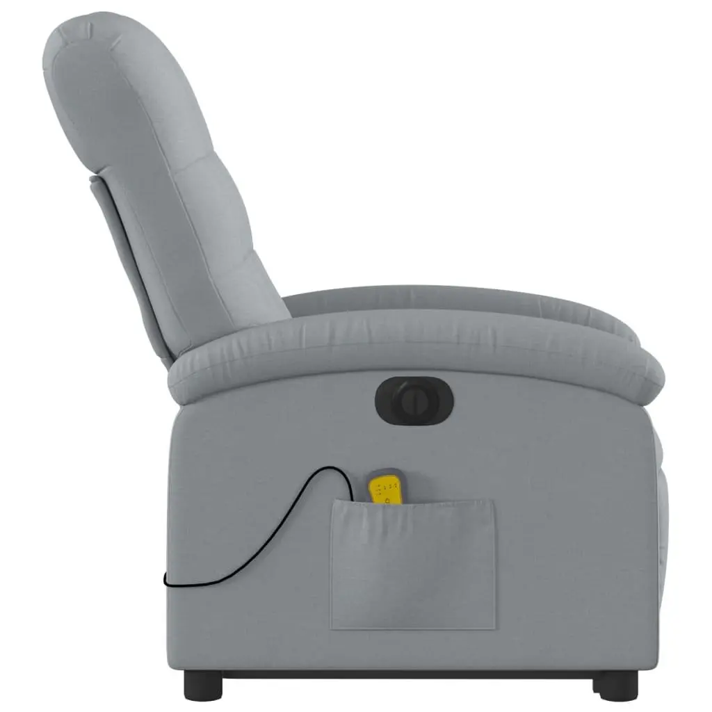 Stand Up Electric Massage Recliner Chair in Grey Fabric