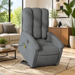 Grey Fabric Electric Massage Recliner Chair with Lift