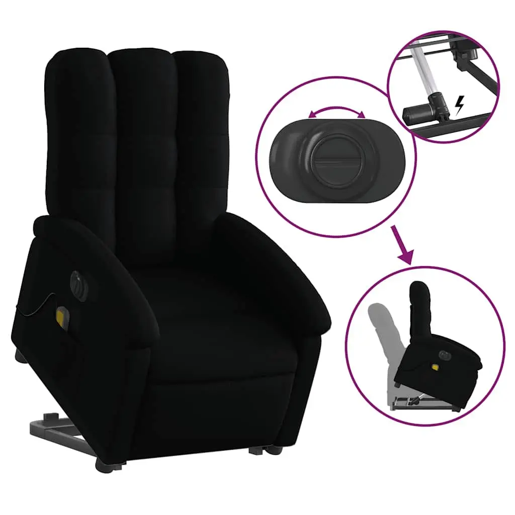 Electric Massage Chair Fabric Recliner Armchair Black