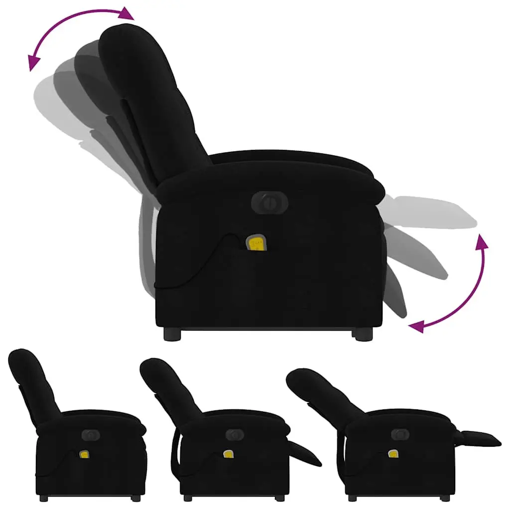 Electric Massage Chair Fabric Recliner Armchair Black
