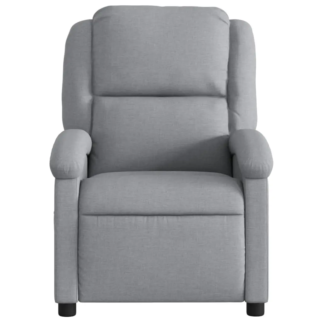 Recliner Chair Fabric Grey Manual Reclining Armchair
