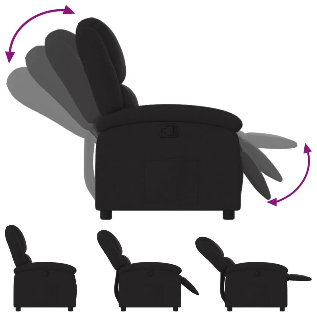 Black Fabric Recliner Chair with Manual Function