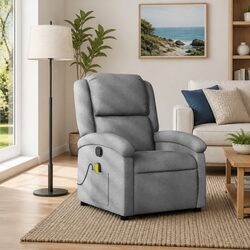 Premium Grey Fabric Massage Recliner Chair with Vibration