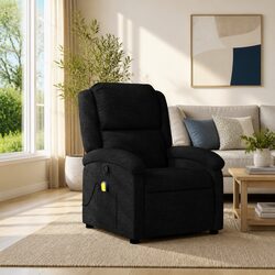 Black Fabric Massage Recliner Chair with Manual Recline