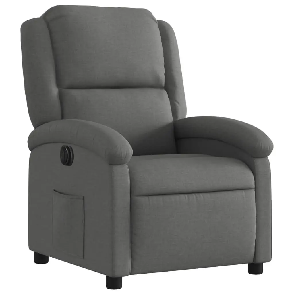 Electric Recliner Chair Fabric Grey