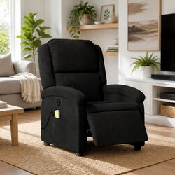 Black Fabric Electric Massage Recliner Chair with Vibration