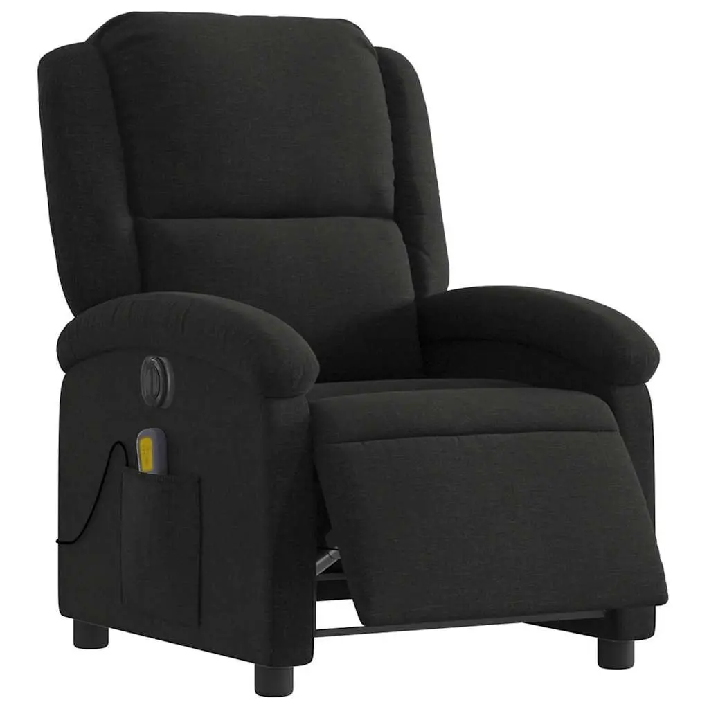 Electric Massage Recliner Chair Fabric Black