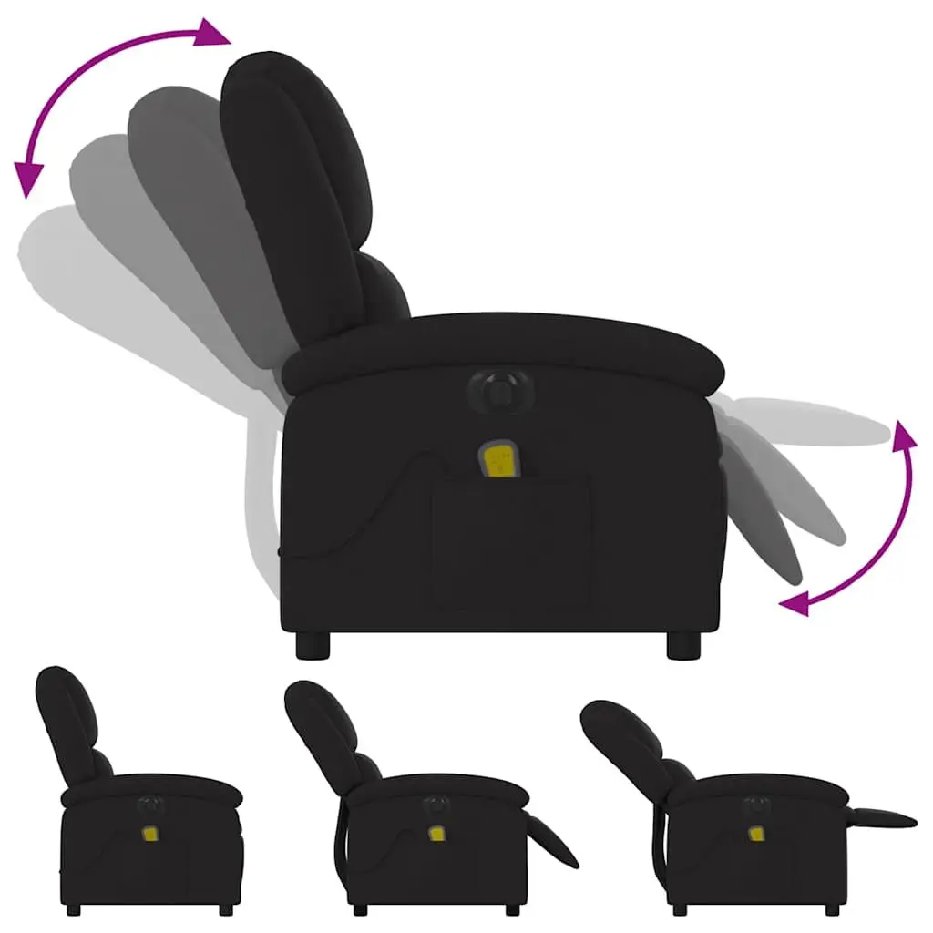 Electric Massage Recliner Chair Fabric Black