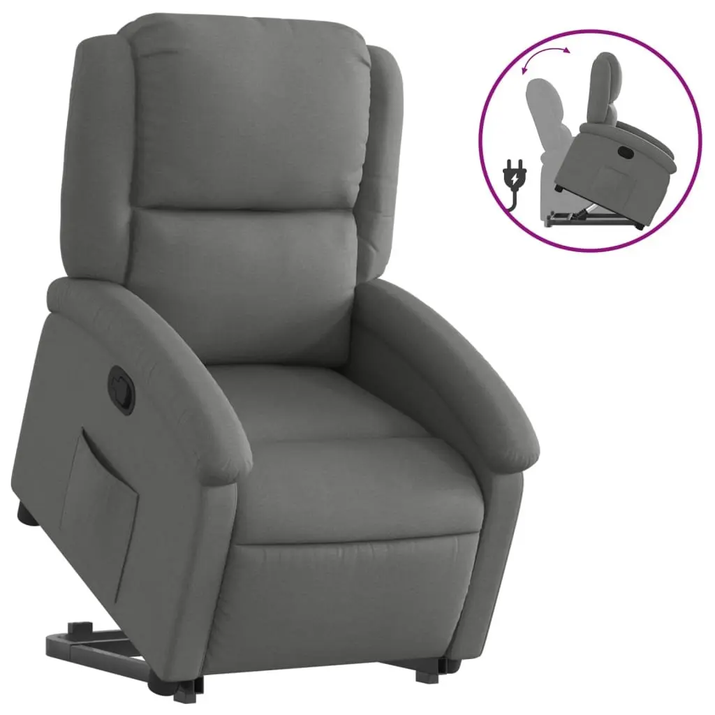 Dark Grey Fabric Stand Up Recliner Chair