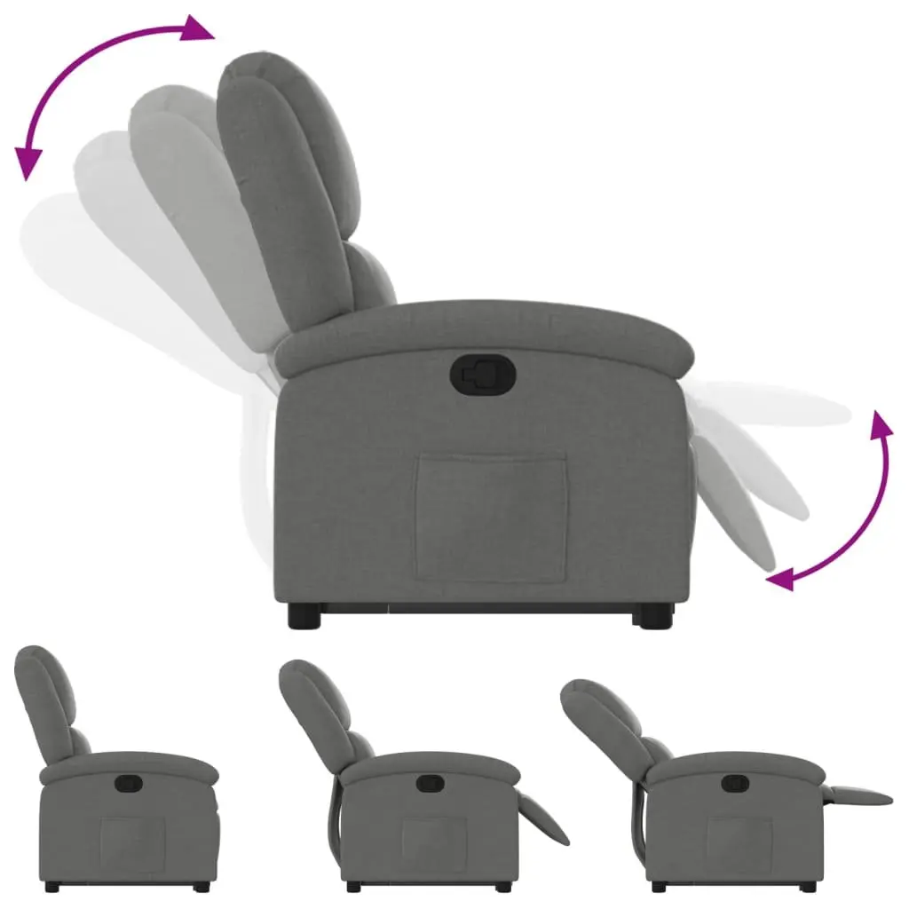 Dark Grey Fabric Stand Up Recliner Chair