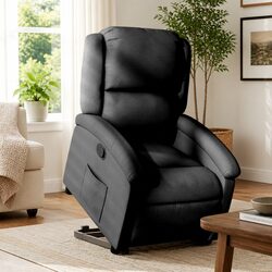 Electric Power Lift Recliner Chair in Black Fabric