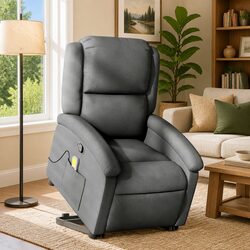 Electric Power Lift Massage Recliner Chair in Grey