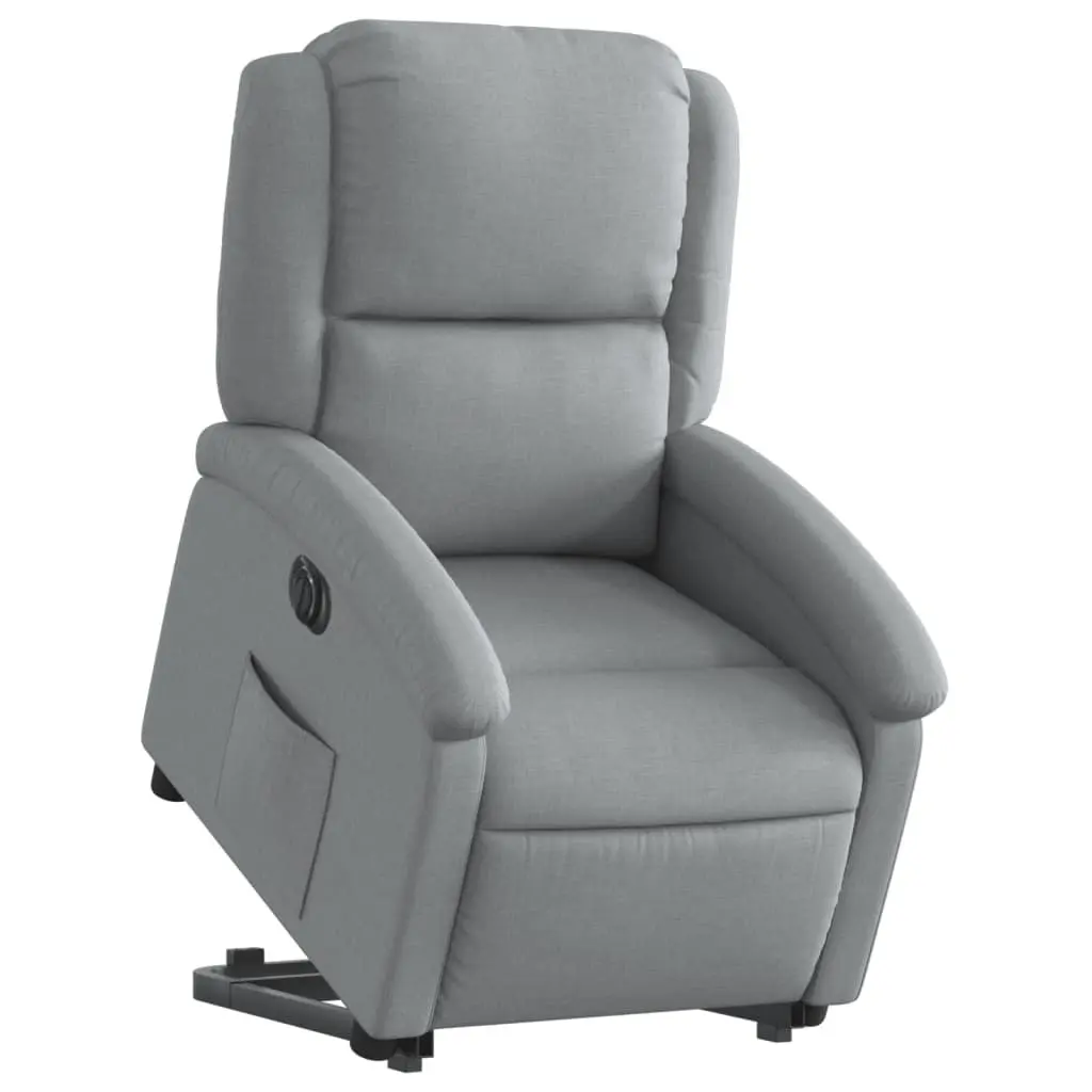 Electric Recliner Chair Fabric Light Grey