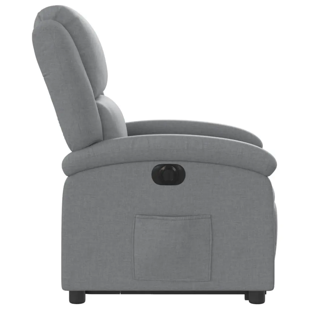 Electric Recliner Chair Fabric Light Grey