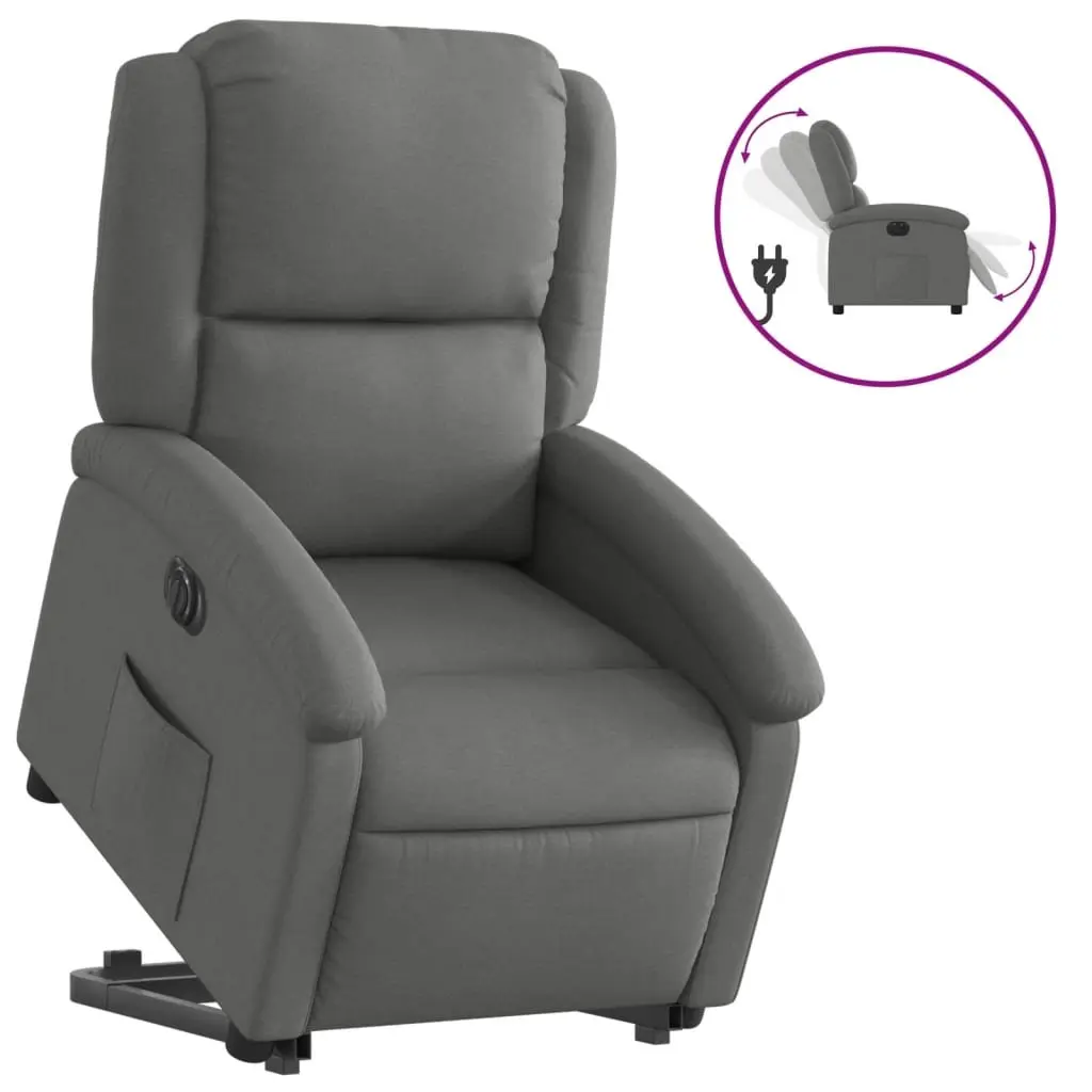 Electric Recliner Chair Fabric Grey