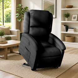 Black Fabric Electric Stand Up Recliner Chair