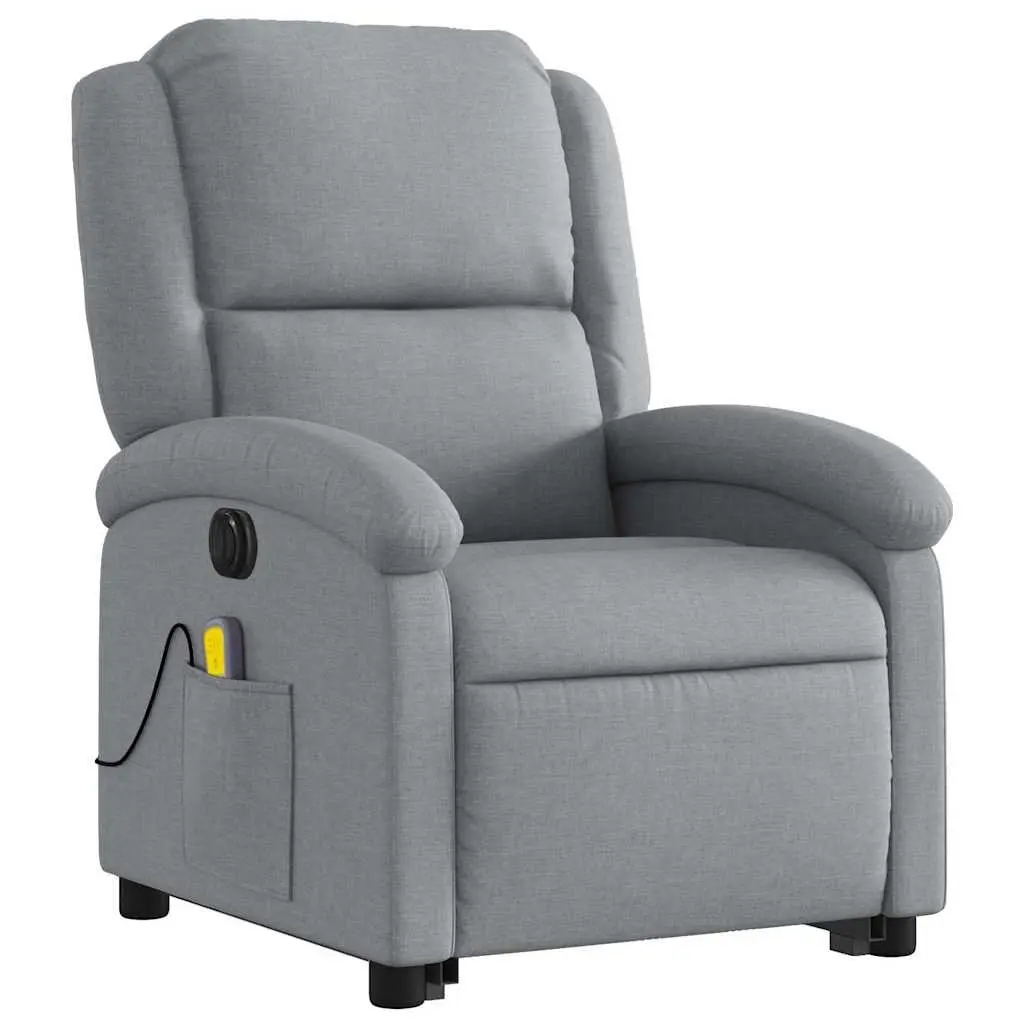 Electric Massage Recliner Chair in Grey Fabric