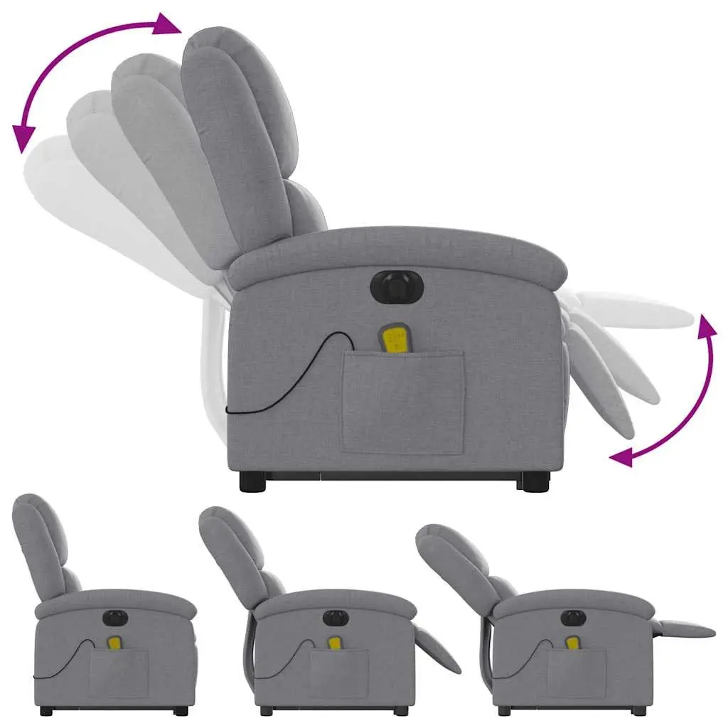 Electric Massage Recliner Chair in Grey Fabric
