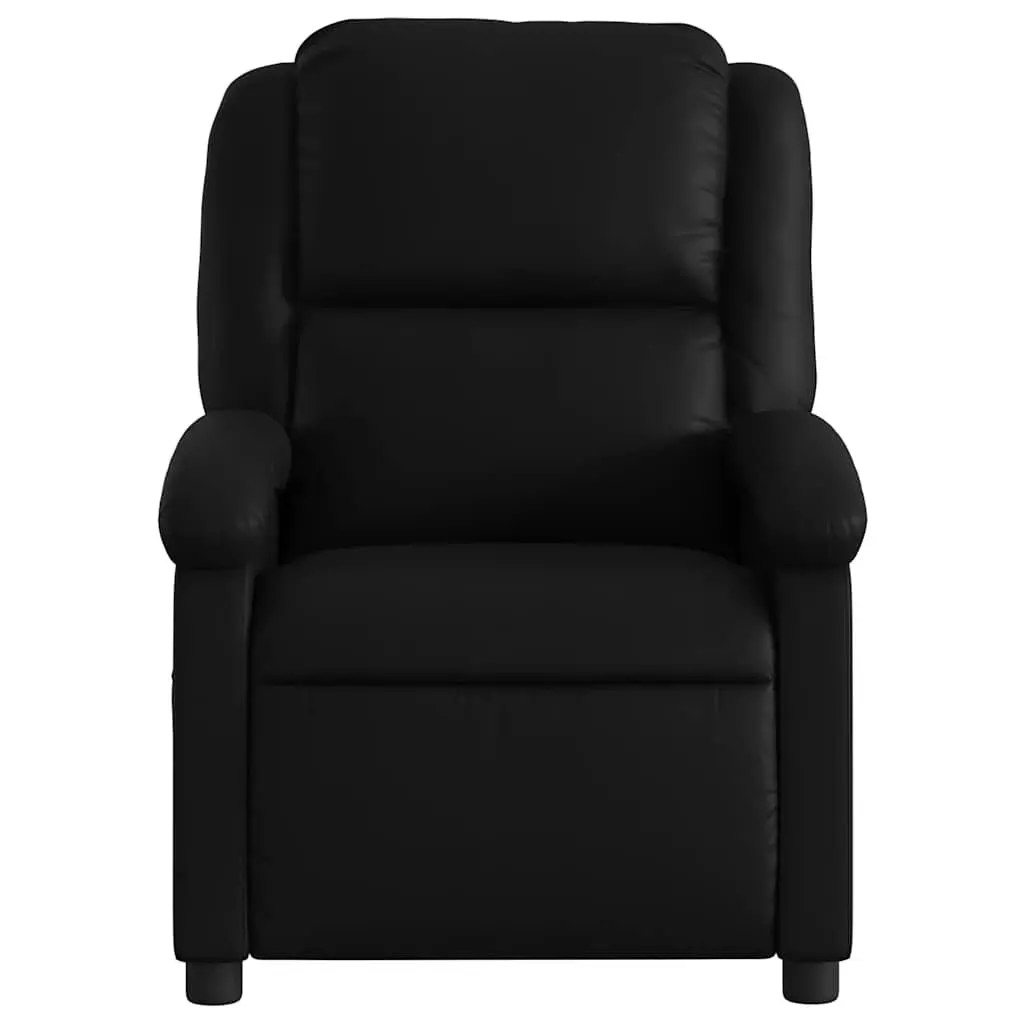 Padded Black Recliner Chair with Manual Footrest