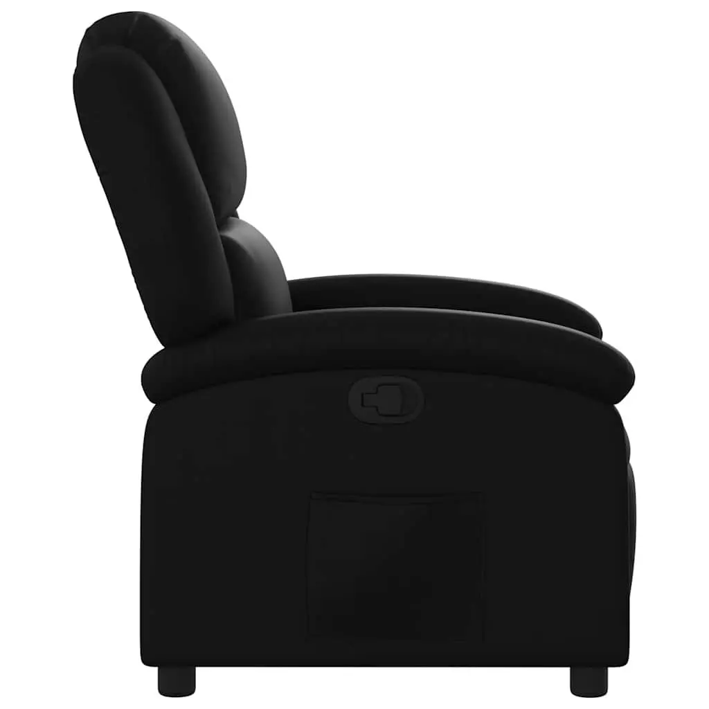 Padded Black Recliner Chair with Manual Footrest