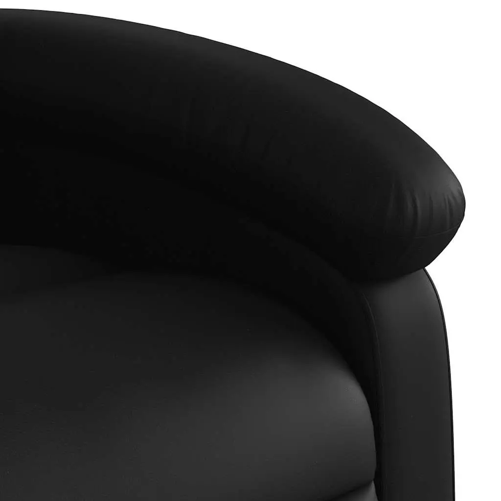 Padded Black Recliner Chair with Manual Footrest
