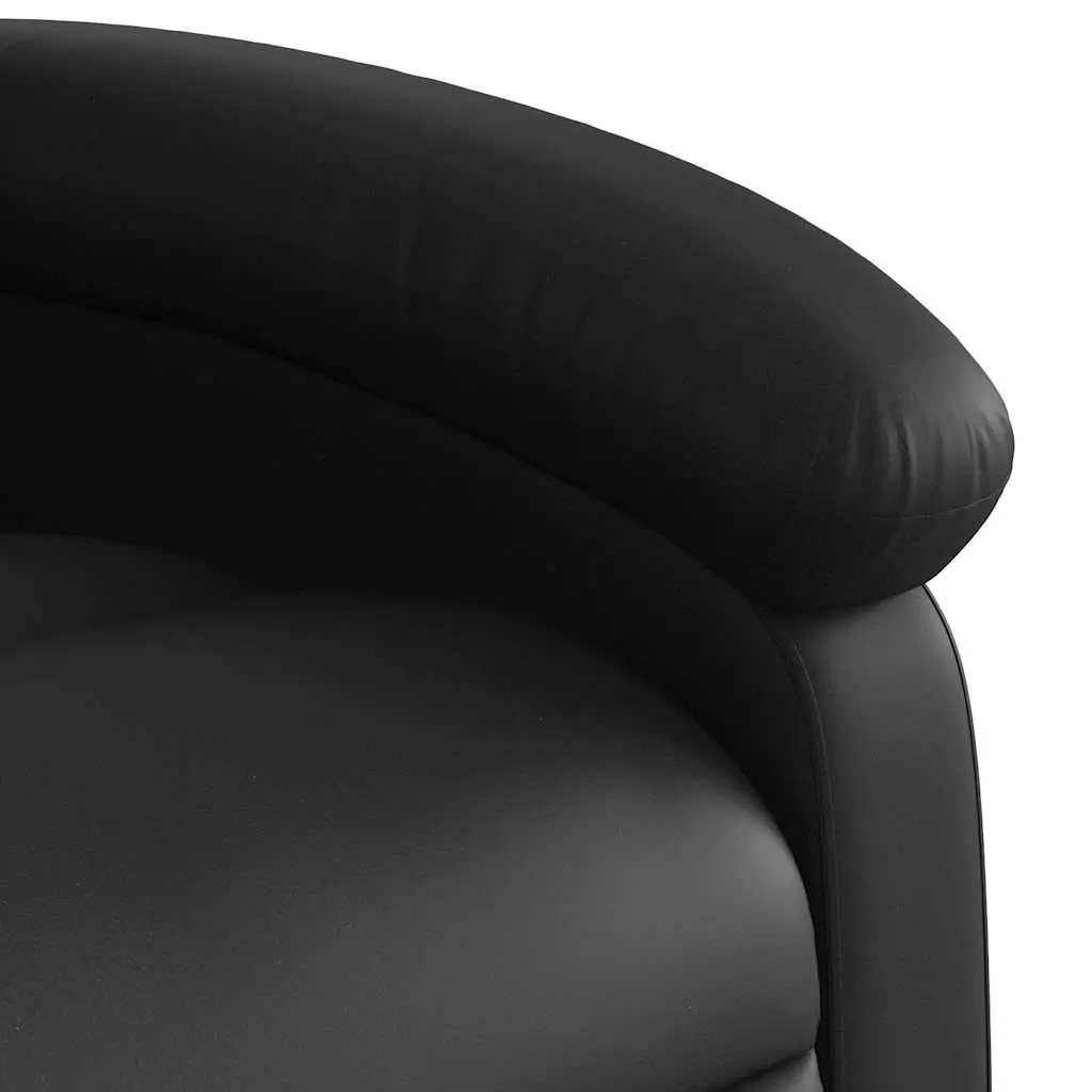 Stand Up Recliner Chair Faux Leather Black Electric Power Lift Armchair