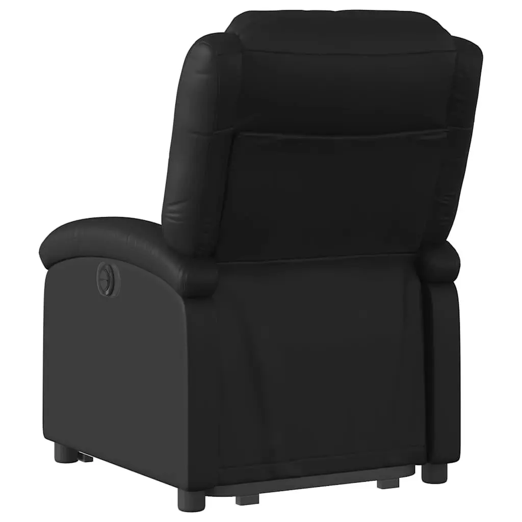 Stand Up Recliner Chair Faux Leather Black Electric Power Lift Armchair