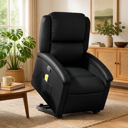 Electric Power Lift Vibration Massage Recliner Chair Black