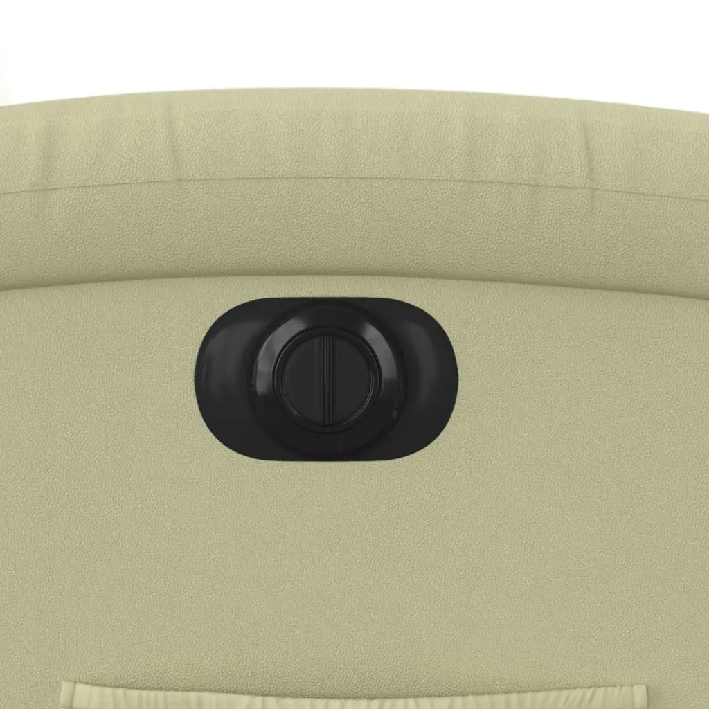Electric Recliner Chair Cream Leather Armchair Adjustable Footrest Backrest