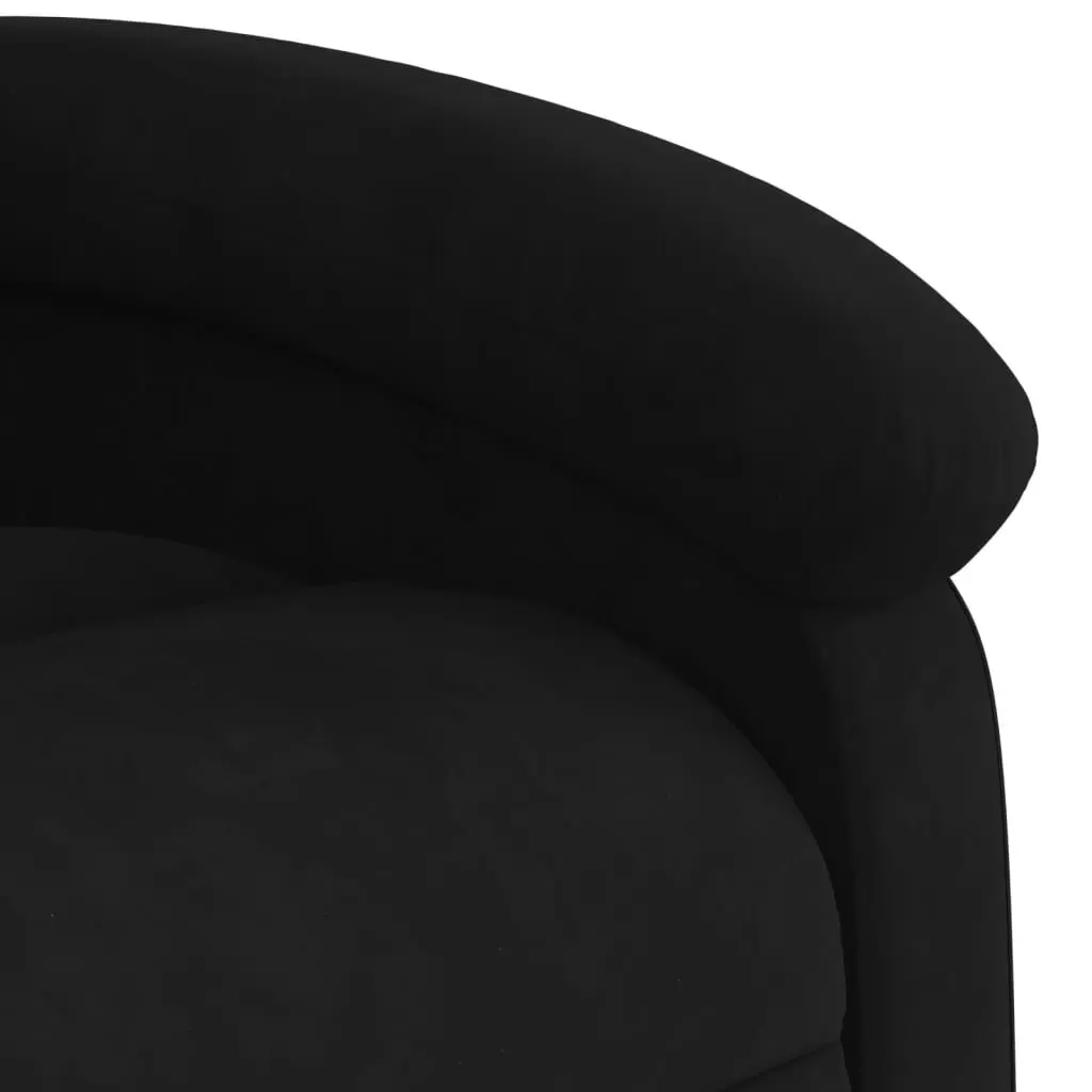 Electric Recliner Chair Black Velvet Armchair Auto Reclining Footrest Backrest