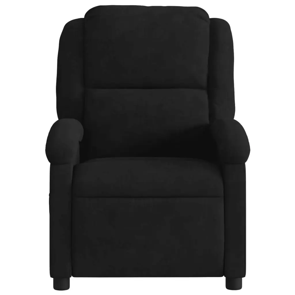 Electric Recliner Chair Black Velvet Armchair Auto Reclining Footrest Backrest