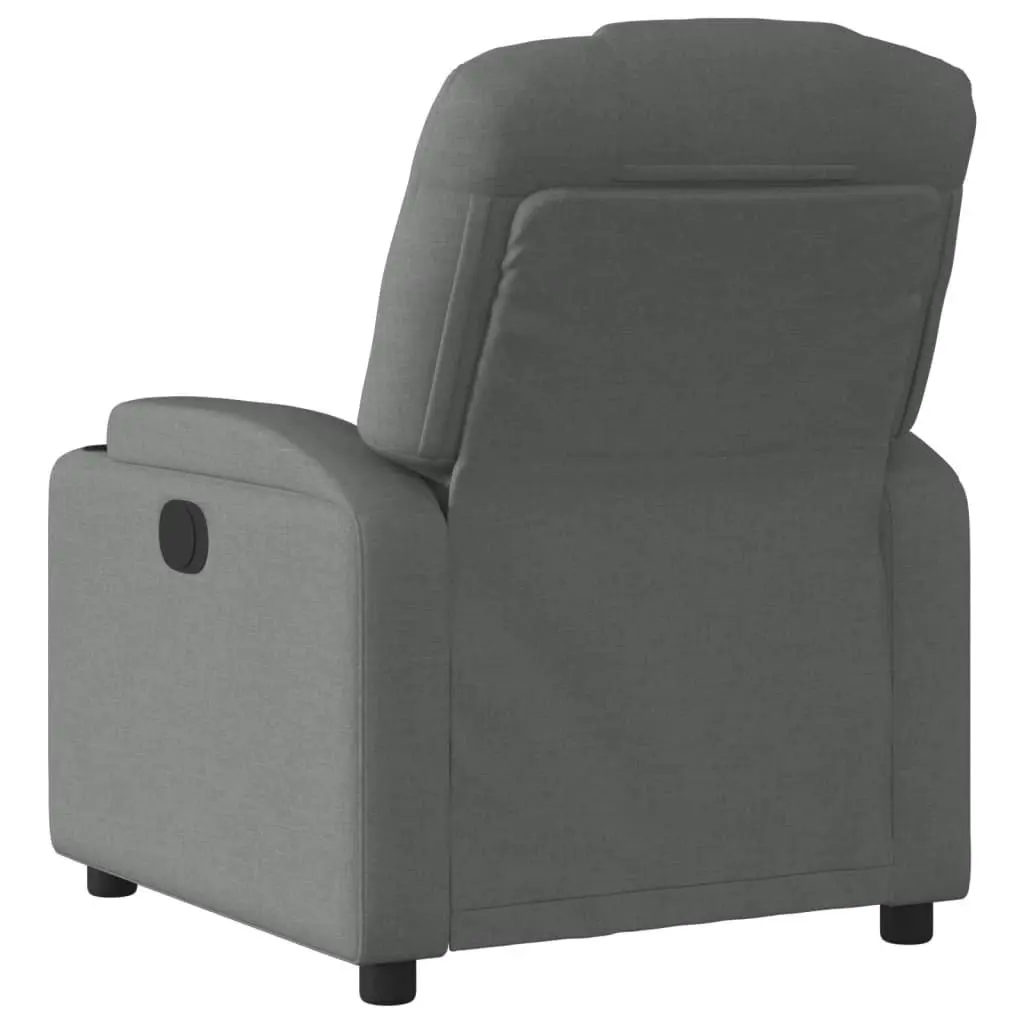 Recliner Chair Fabric Grey Manual Recline Armchair