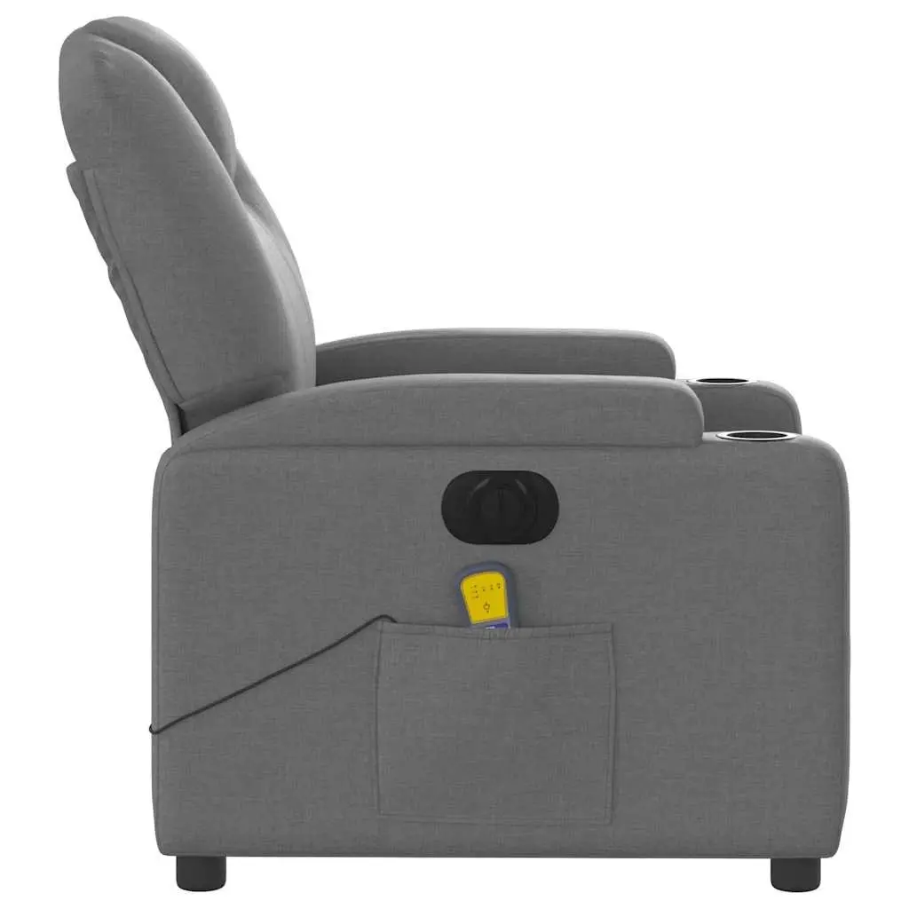 Electric Massage Recliner Chair in Grey Fabric