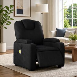 Black Electric Massage Recliner with Vibration and Footrest