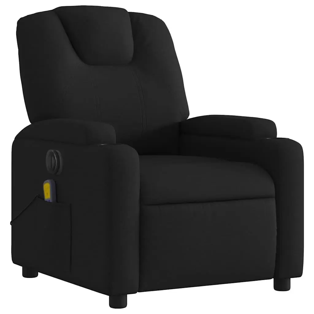 Electric Massage Recliner Chair Fabric Black