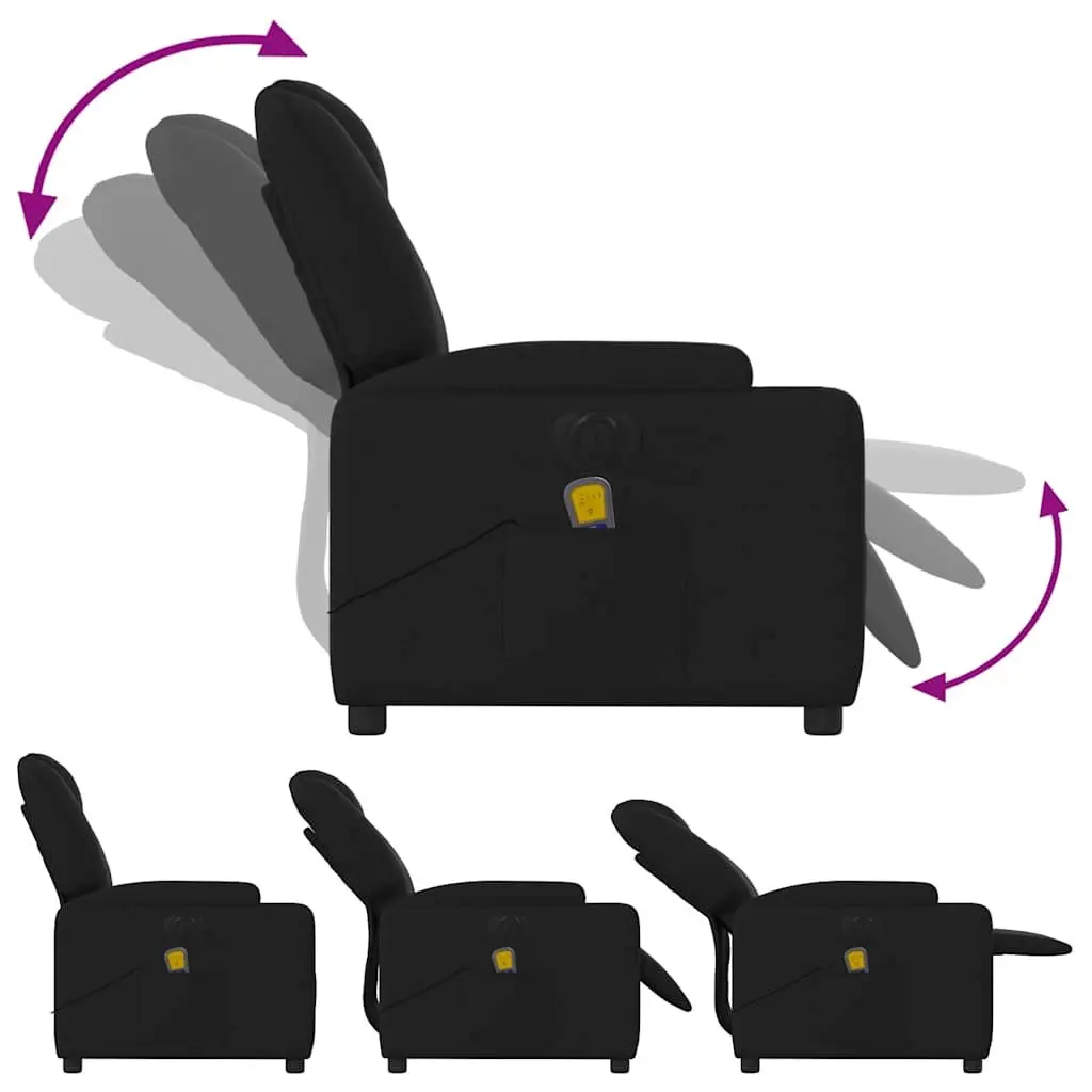 Electric Massage Recliner Chair Fabric Black