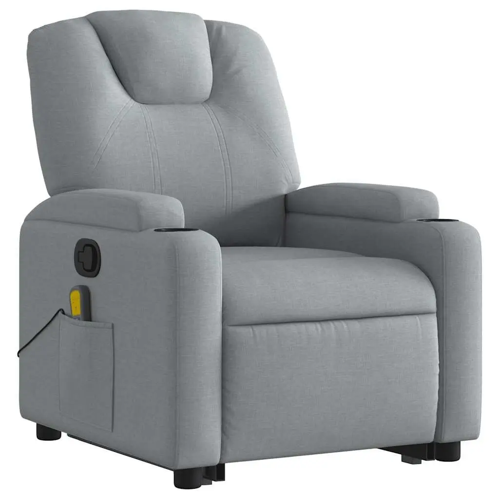 Power Lift Grey Fabric Recliner Chair with Massage