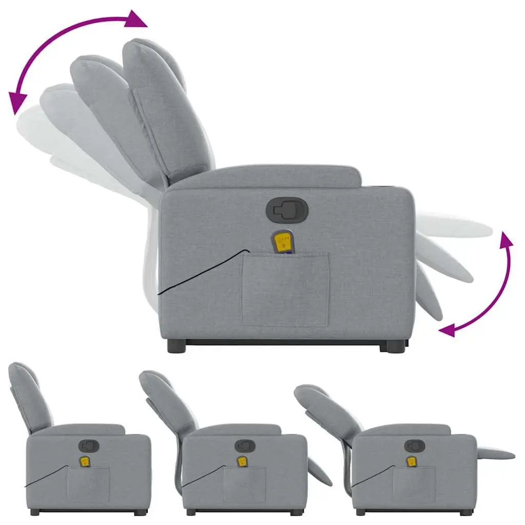 Power Lift Grey Fabric Recliner Chair with Massage