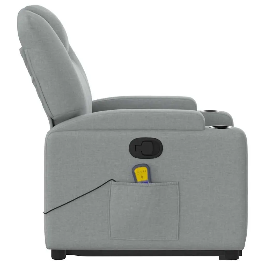 Power Lift Grey Fabric Recliner Chair with Massage