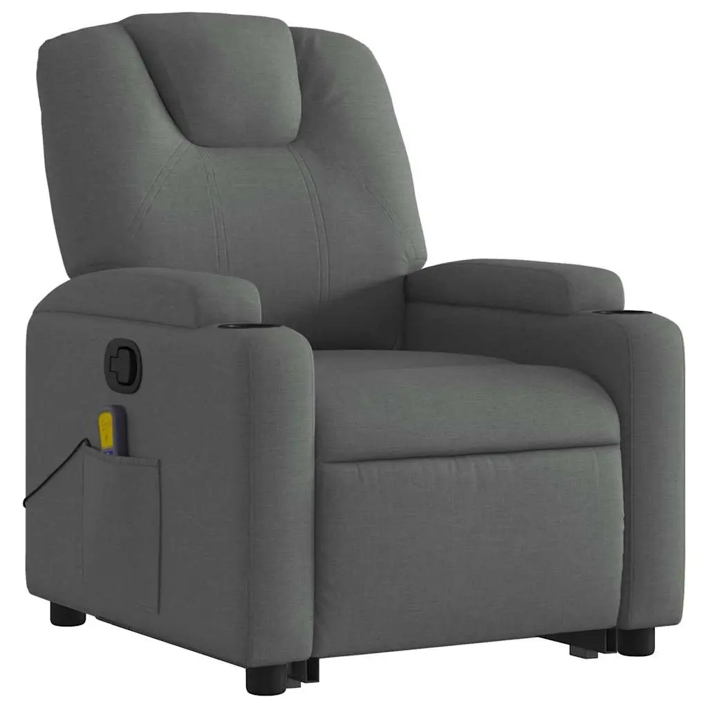 Electric Massage Recliner Chair Fabric Grey