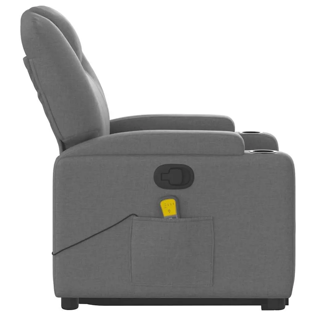 Electric Massage Recliner Chair Fabric Grey