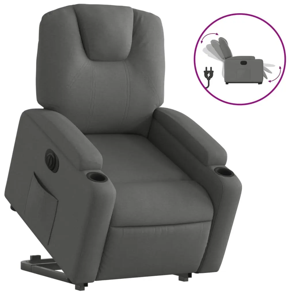 Grey Fabric Electric Recliner Chair with Power Lift