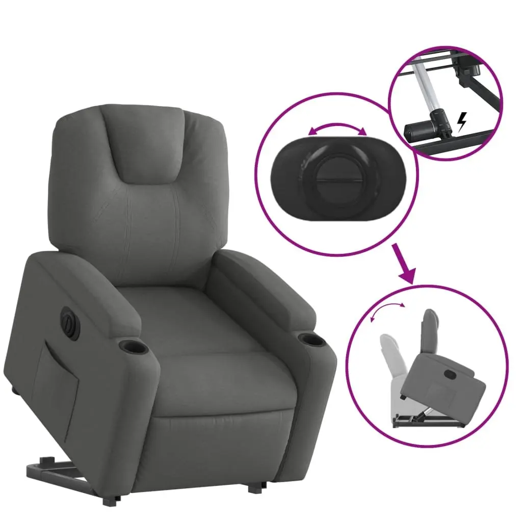 Grey Fabric Electric Recliner Chair with Power Lift