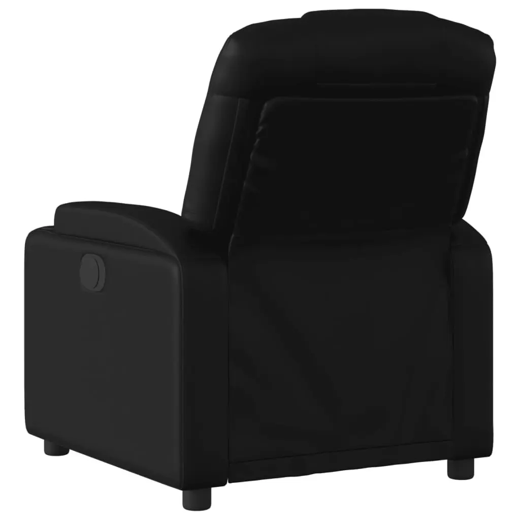 Black Manual Reclining Armchair with Cup Holders