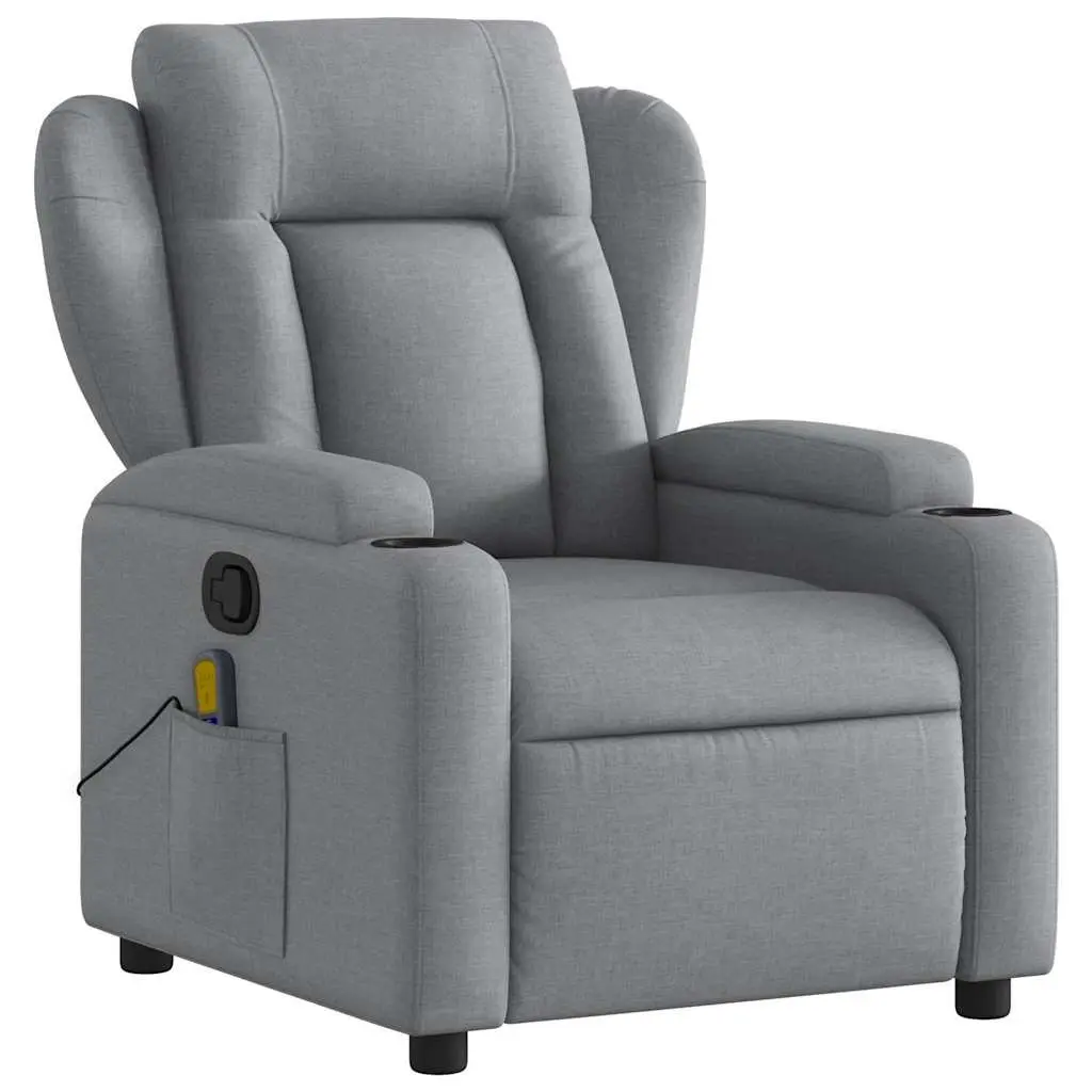 Grey Fabric Massage Recliner Chair with Vibration