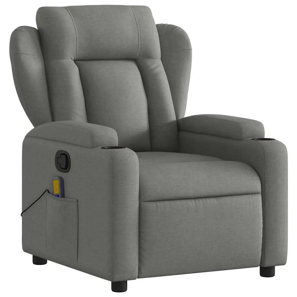 Grey Fabric Massage Recliner Chair with Vibration