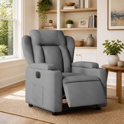 Light Grey Electric Recliner Chair With Auto Adjustment