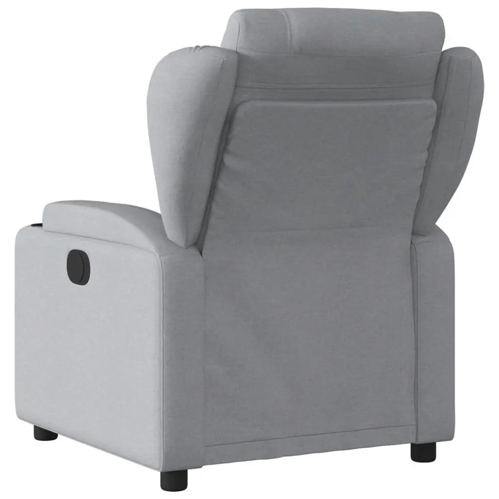 Electric Recliner Chair Fabric Light Grey